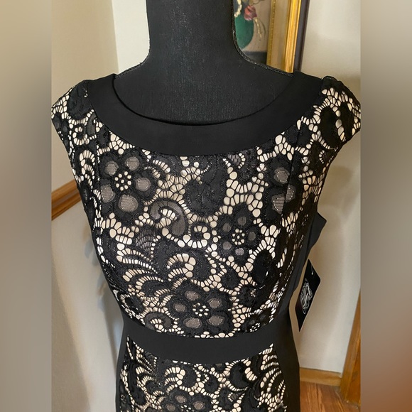 JAX black lace and nude dress, size 6 - Picture 3 of 6